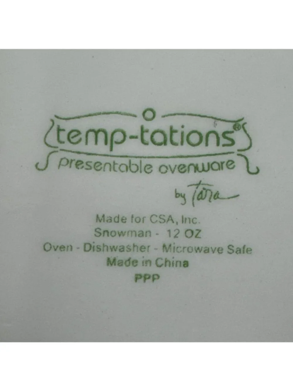 Temptations Snowman Green Hat Ceramic 12oz Mug holiday Christmas decor cup